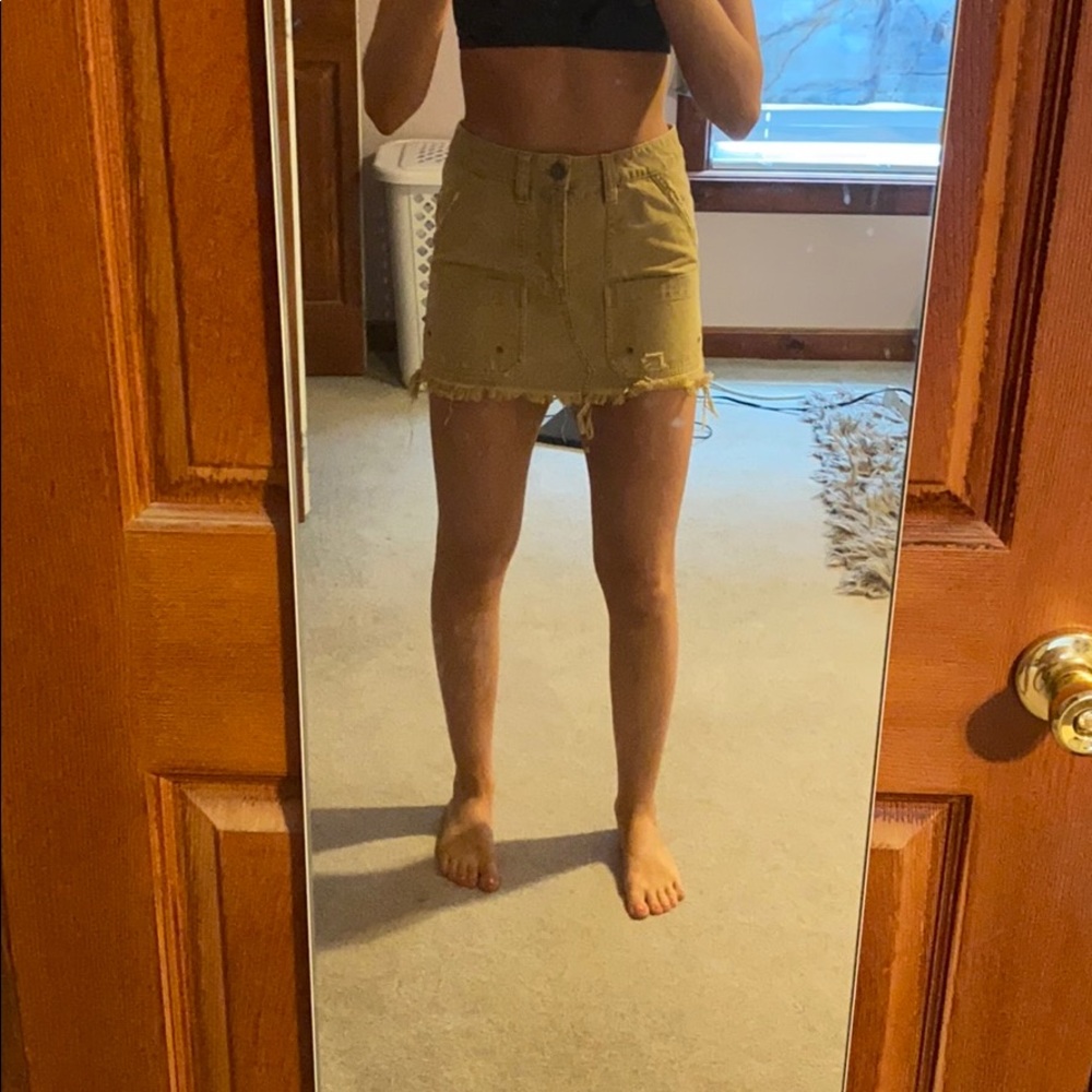 Khaki Canvas Skirt